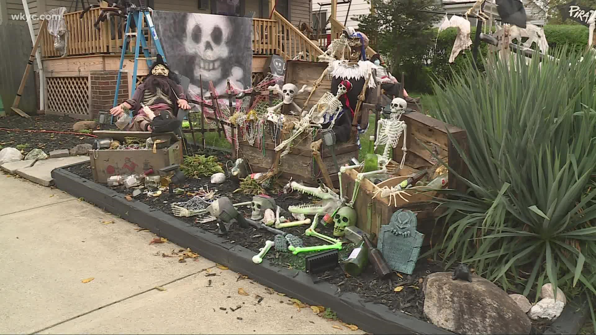Residents decorate for Halloween together, bringing the whole street closer.