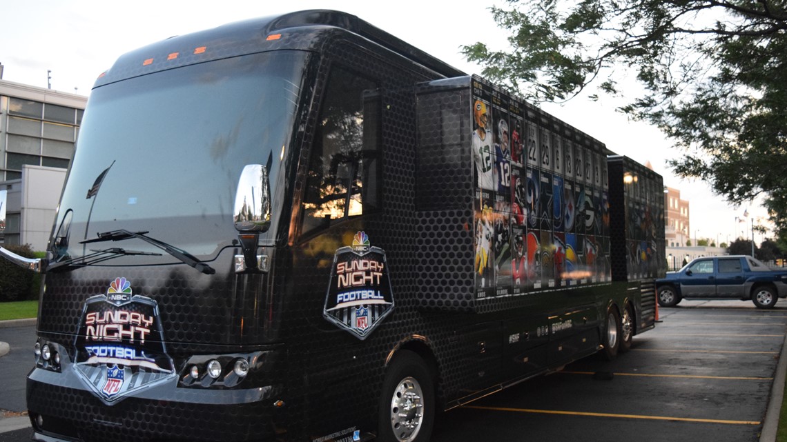 All Aboard: Fans Get Thrill Touring NBC's Sunday Night Football Bus