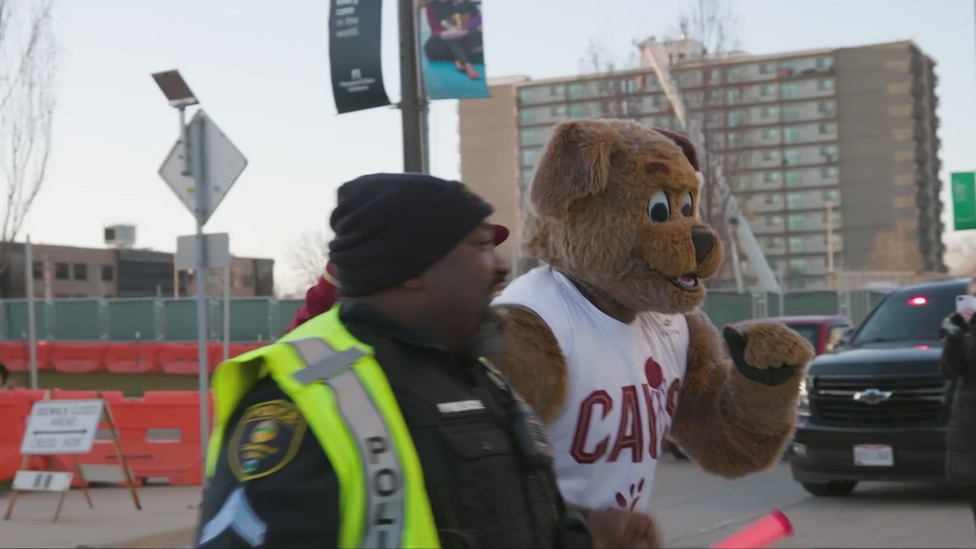 Corporal Eric Hudson was joined by Ahmaad Crump and Moondog ahead of Saturday's Game 1 against the New York Knicks.
