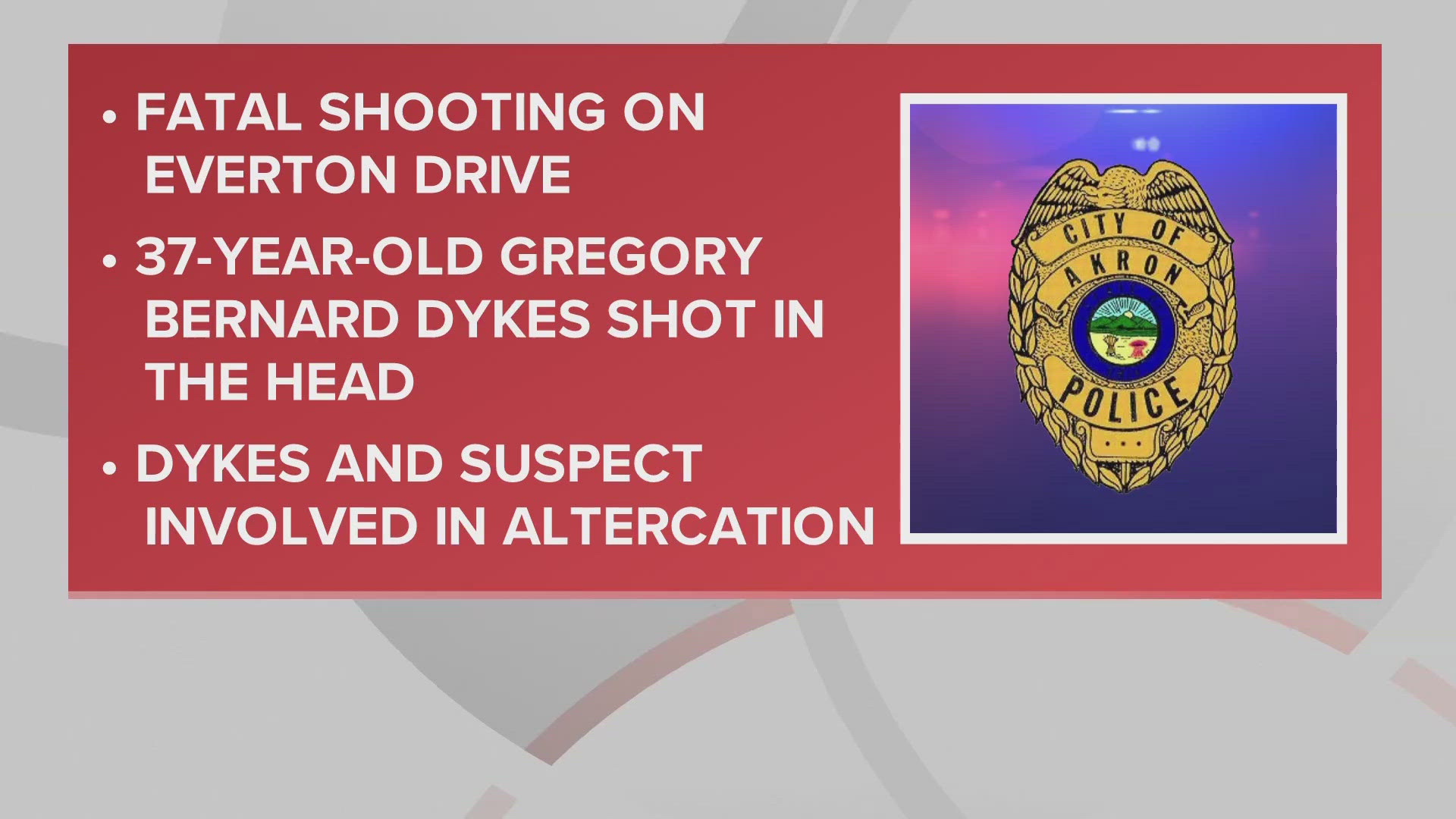 The shooting happened on Monday night in the 1200 block of Everton Drive.