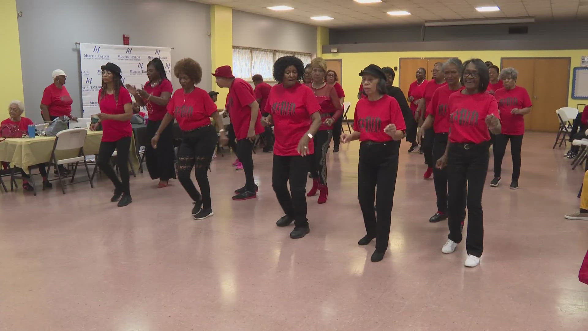 The Murtis Taylor dancers are definitely getting their dance on as they gather to do something that brings them together every week: Line dancing.