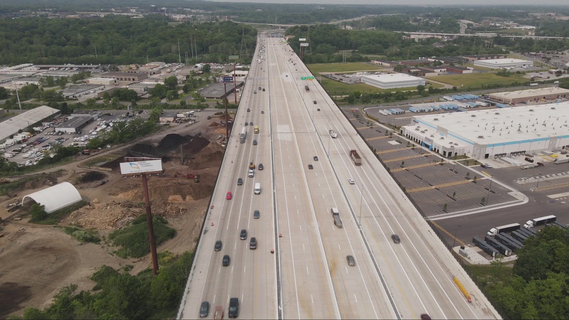 The new westbound center section of the Valley View Bridge opened on Sunday afternoon.