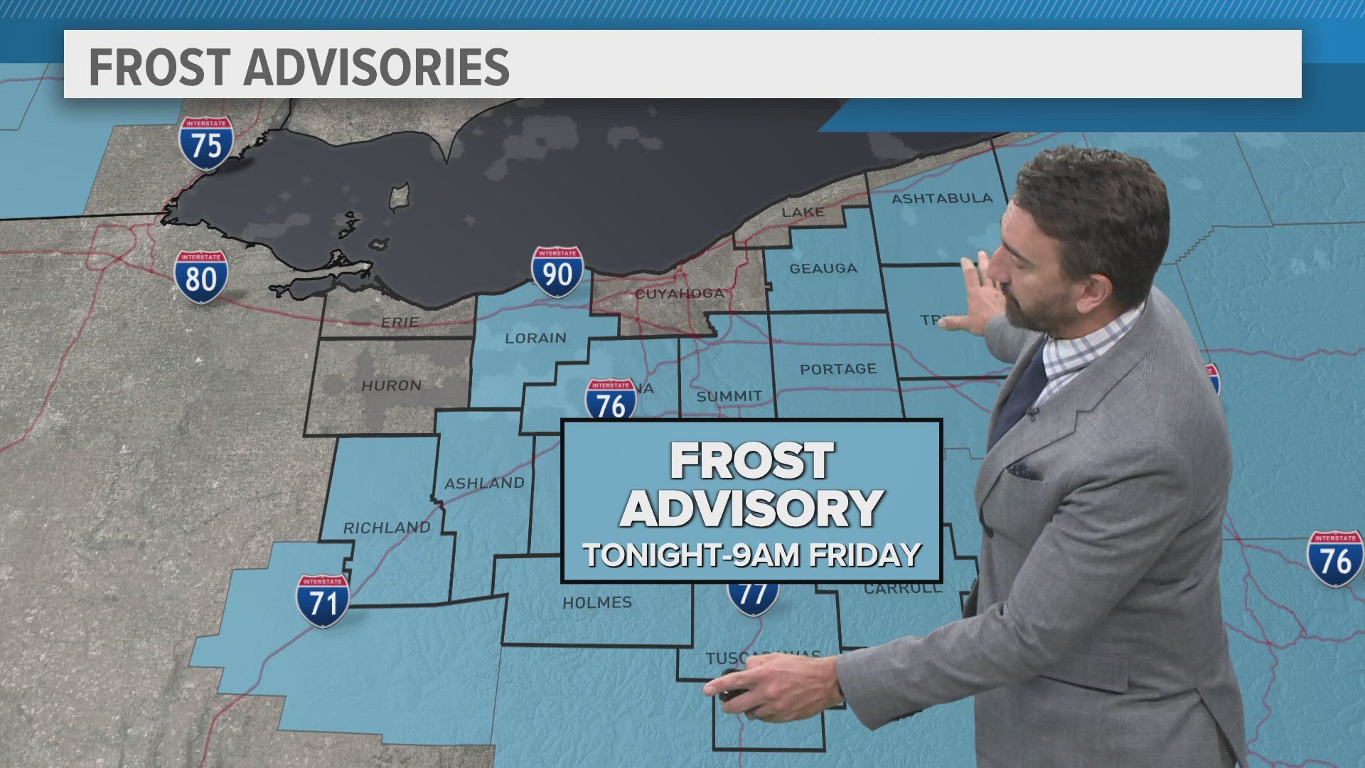 We have a Frost Advisory tonight amid cooler temps. 3News' Matt Wintz has the hour-by-hour details in his morning weather forecast for Thursday, October 10, 2024.