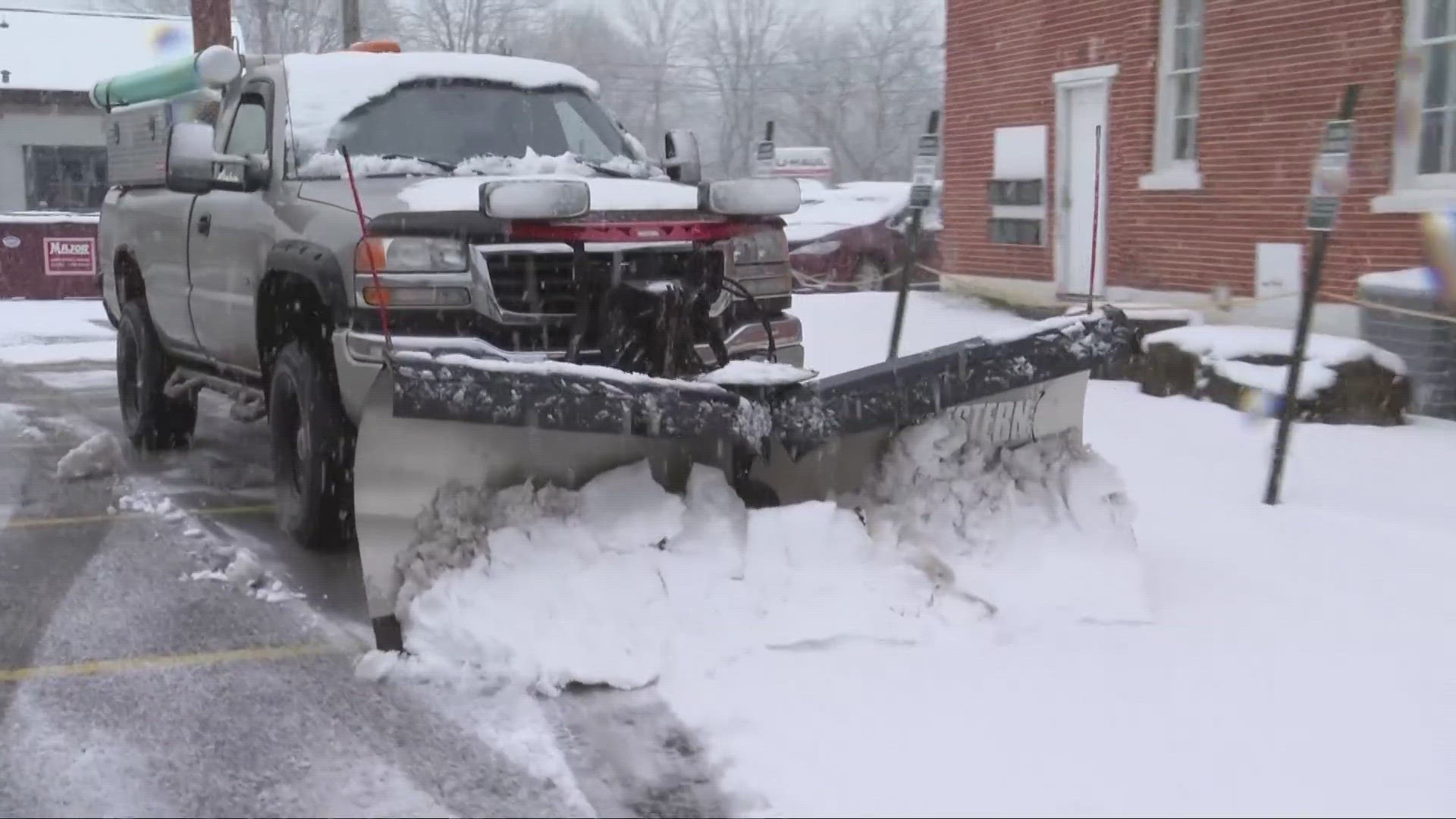 The mild winter spell has left shovels and bags of salt in the shelves at a Painesville hardware store.