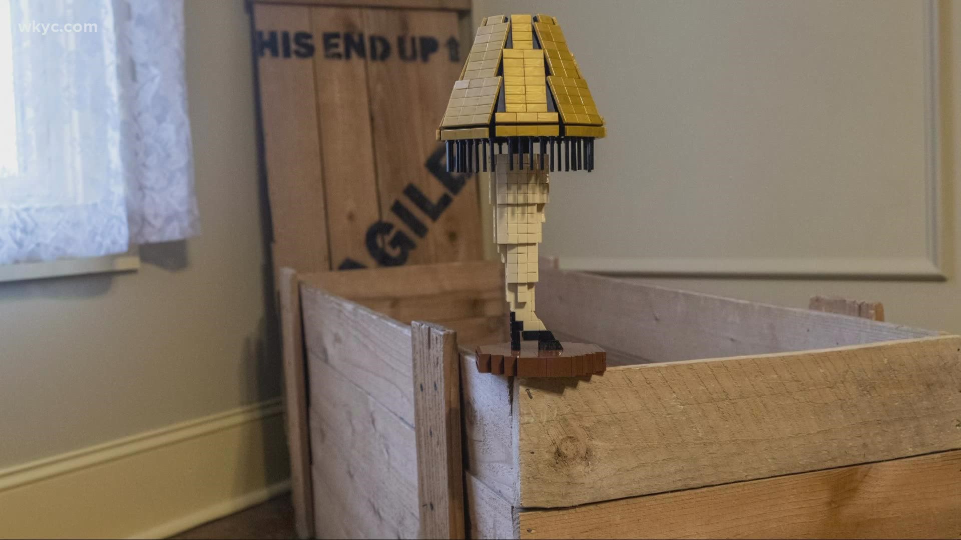 An Avon Lake man is taking his love of legos and his hometown to the next level. It's a model of the iconic "A Christmas Story" leg lamp.