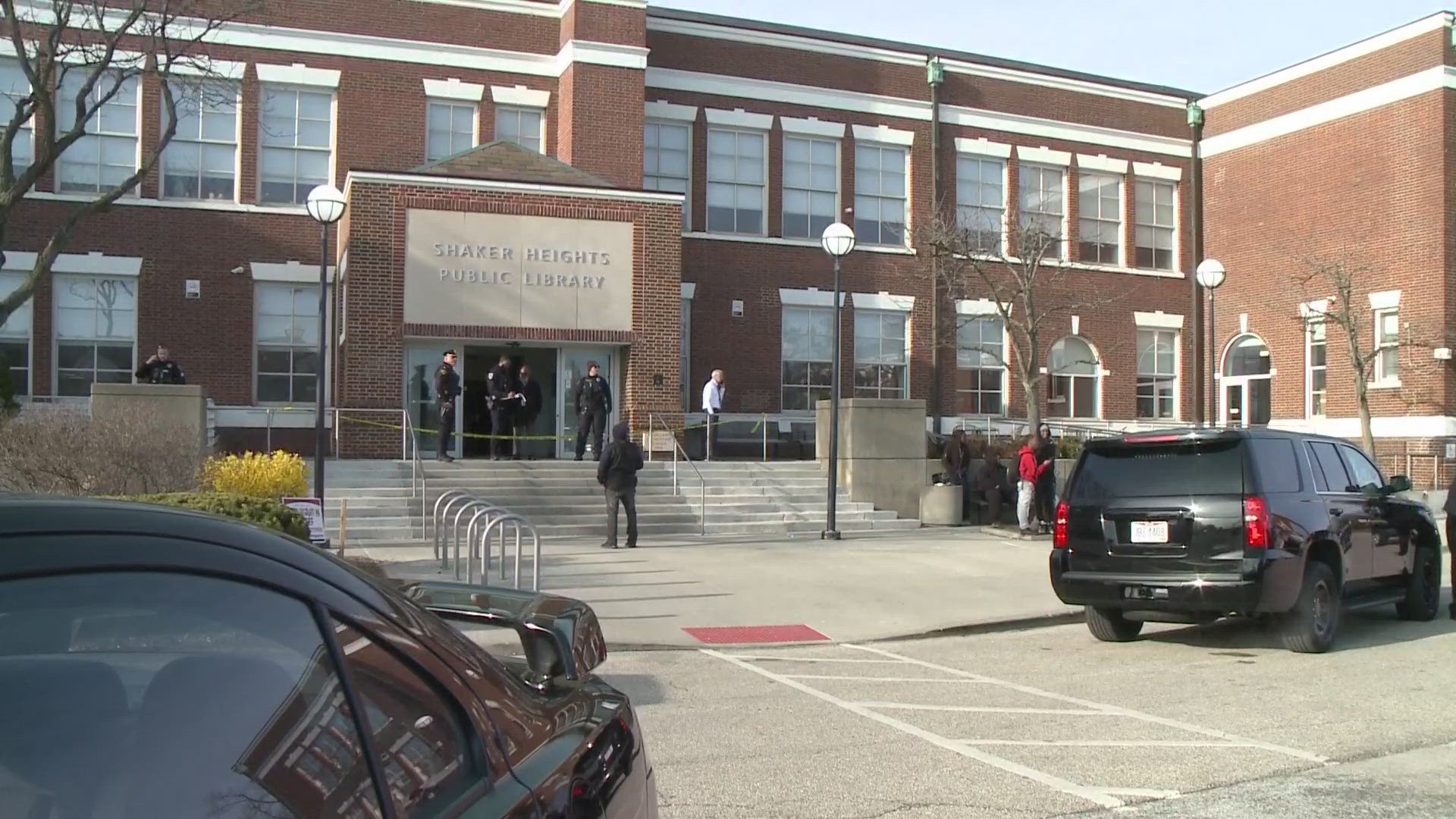Police say the shooting happened inside Shaker Heights Public Library between 4:30 p.m. and 5 p.m. The library has been closed.