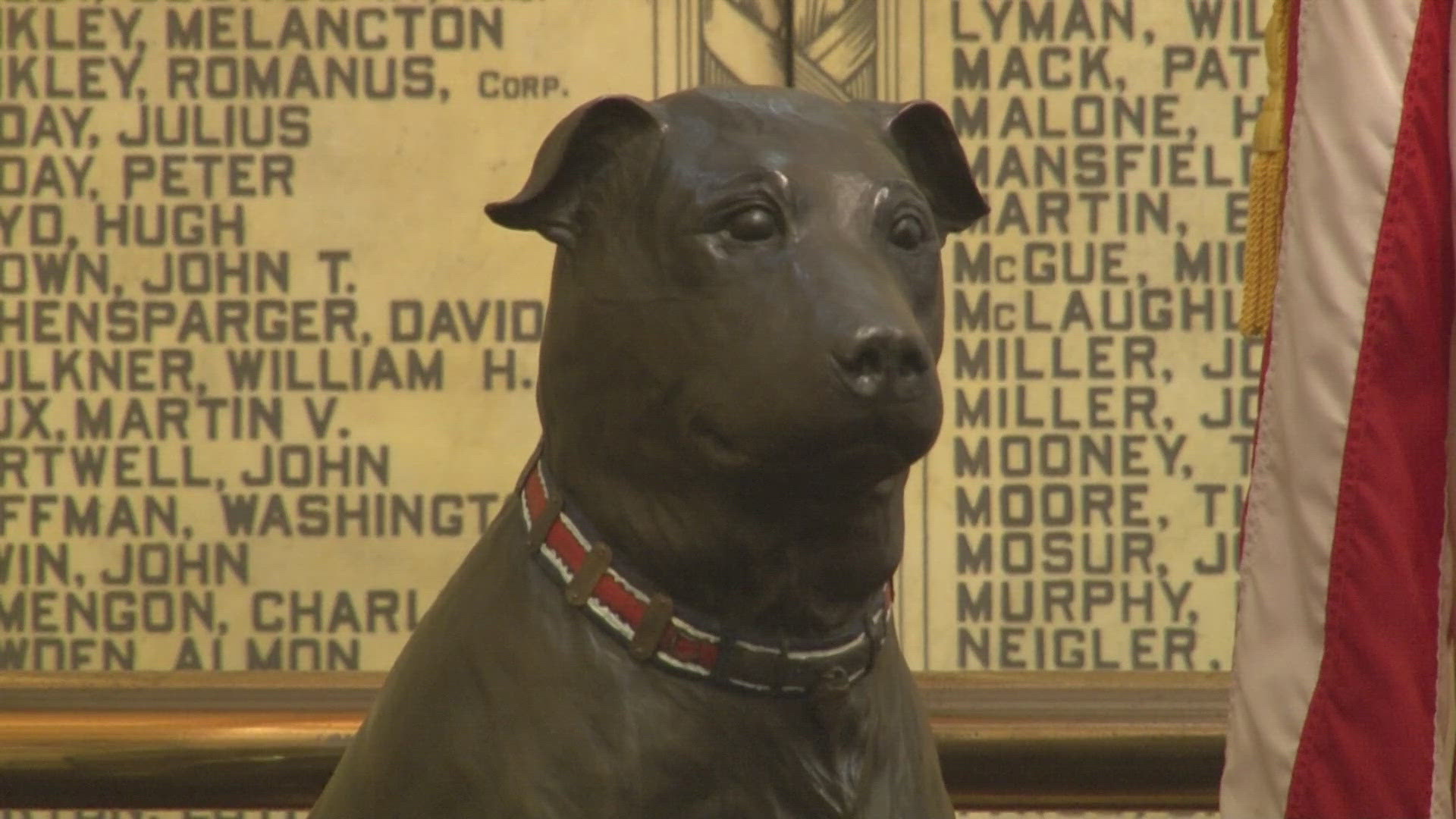 Among the tributes were the dedication of a statue of a Civil War dog named Harvey at the Soldiers' and Sailors' Monument in Cleveland.