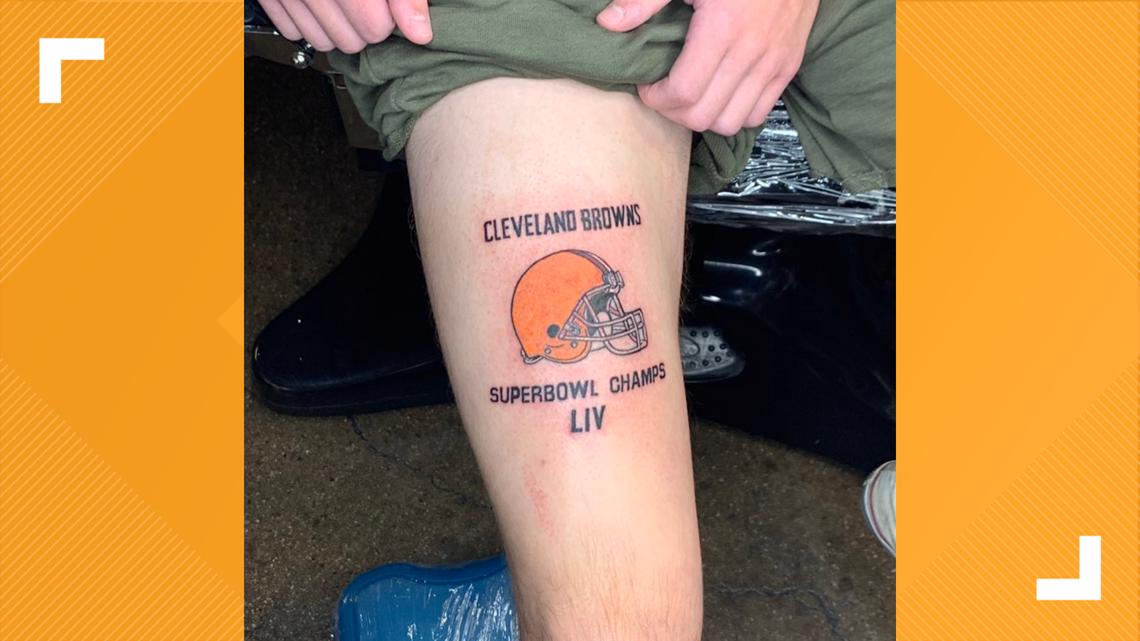 Cleveland Browns fan gets Super Bowl LIV champs tattoo