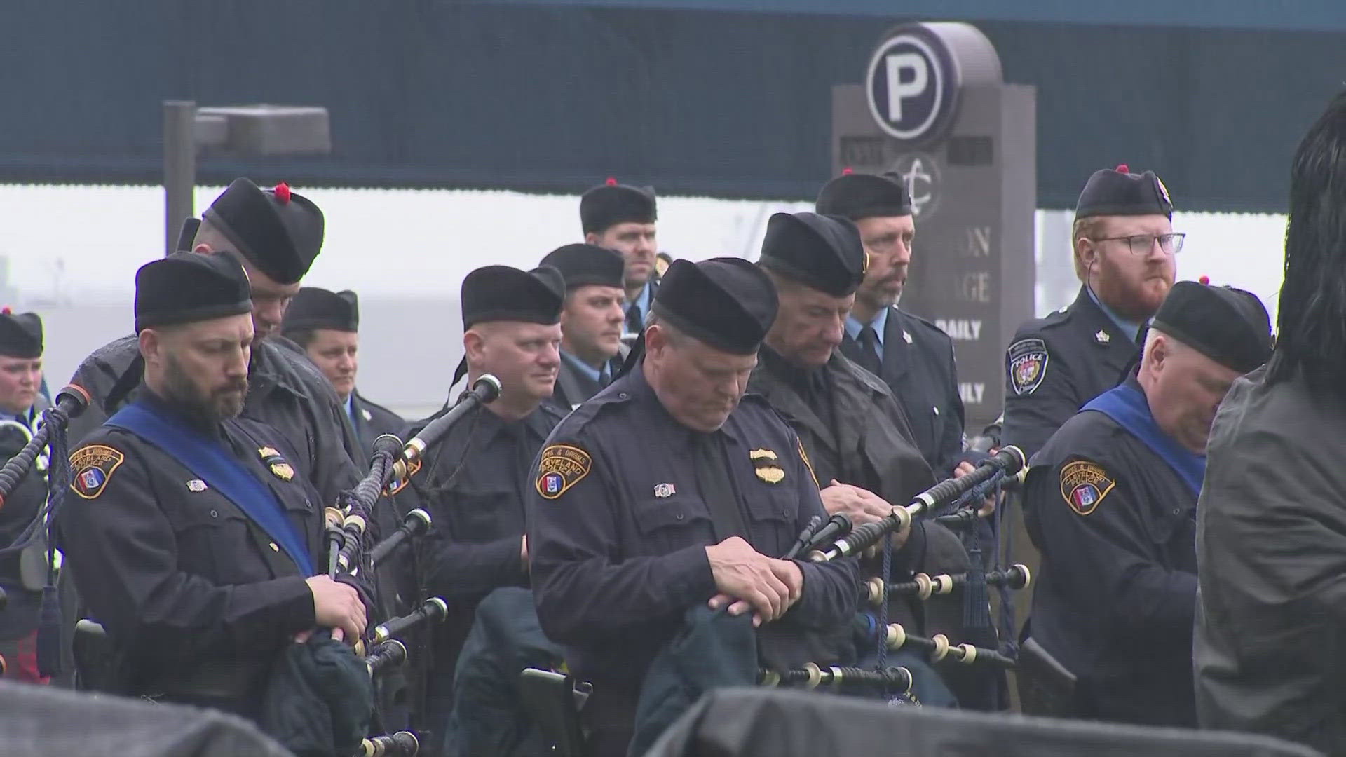 A moment of silence was held for Euclid officer Jacob Derbin during the 2024 Cleveland police memorial
