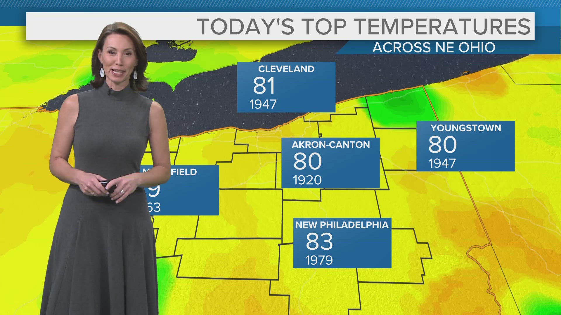 Sun and clouds on Wednesday with spotty showers later in the day.