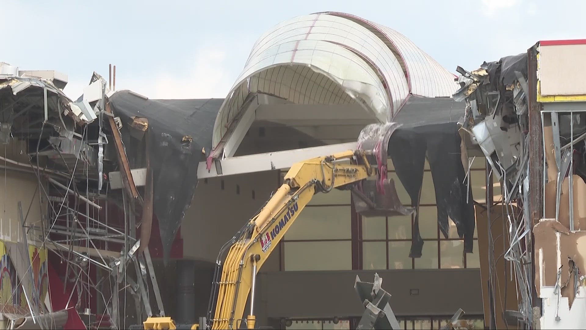 The demolition of the mall will clear the way for the Belle Oaks Marketplace construction project.