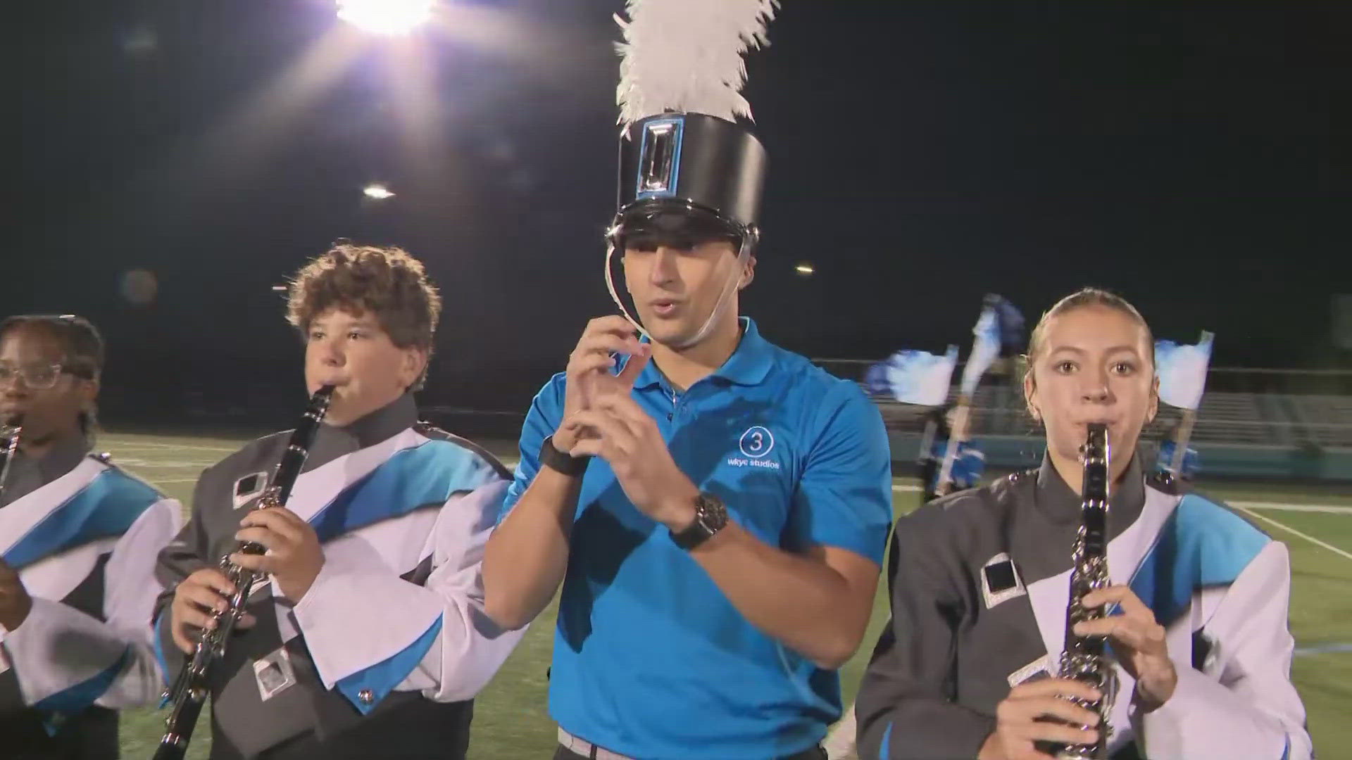 That moment when 3News' David Greenberg decides to join the Willoughby South High School marching band.