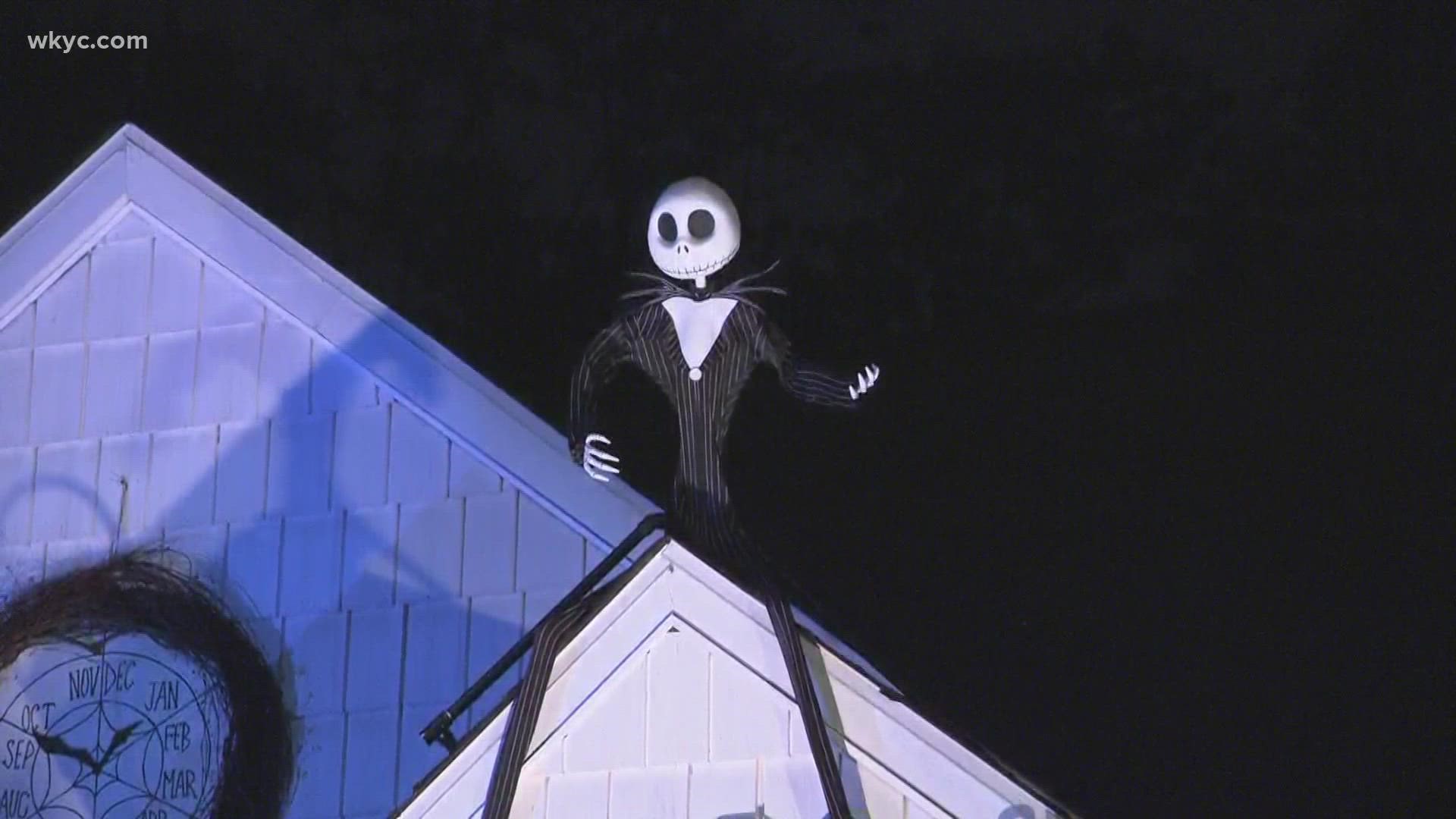 From Jack Skellington to Oogie Boogie, this house in Cuyahoga Falls is decorated for Halloween with characters from The Nightmare Before Christmas.