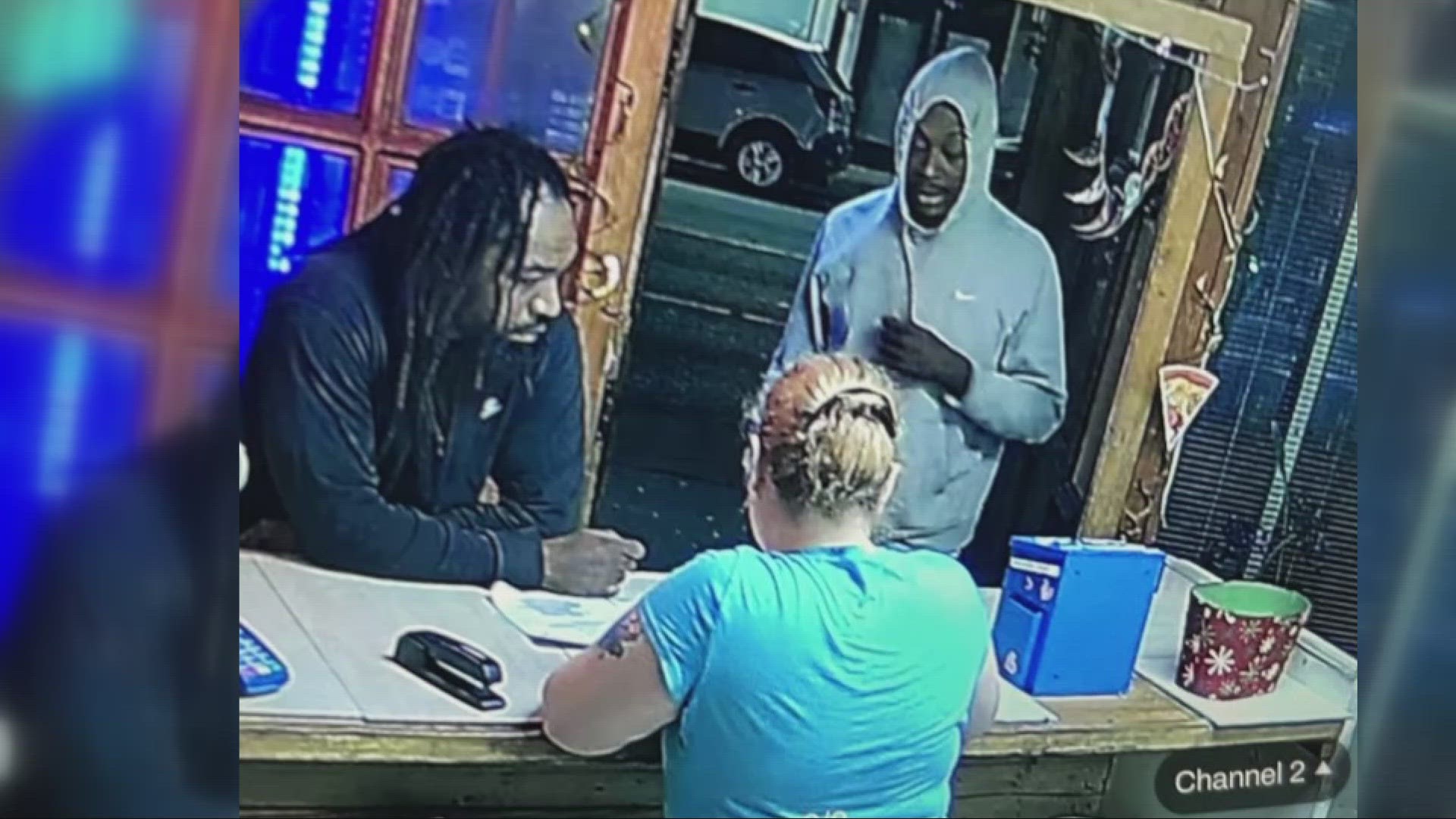 Cleveland police are asking for the public's help after workers and customers were allegedly beaten, shot at, and robbed overnight at a pizza shop.