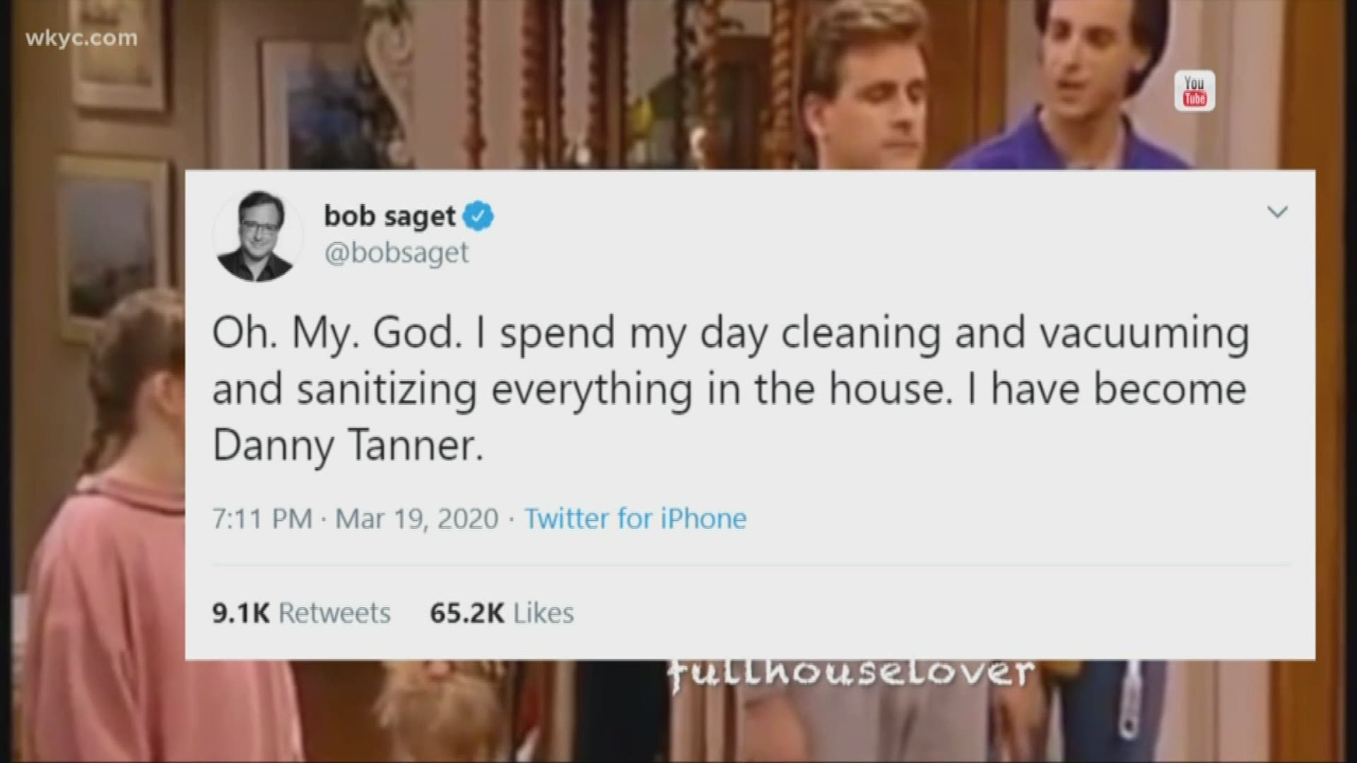 The former 'Full House' star says he has been cleaning everything lately, much like his character. Stephanie Haney has that story & more!