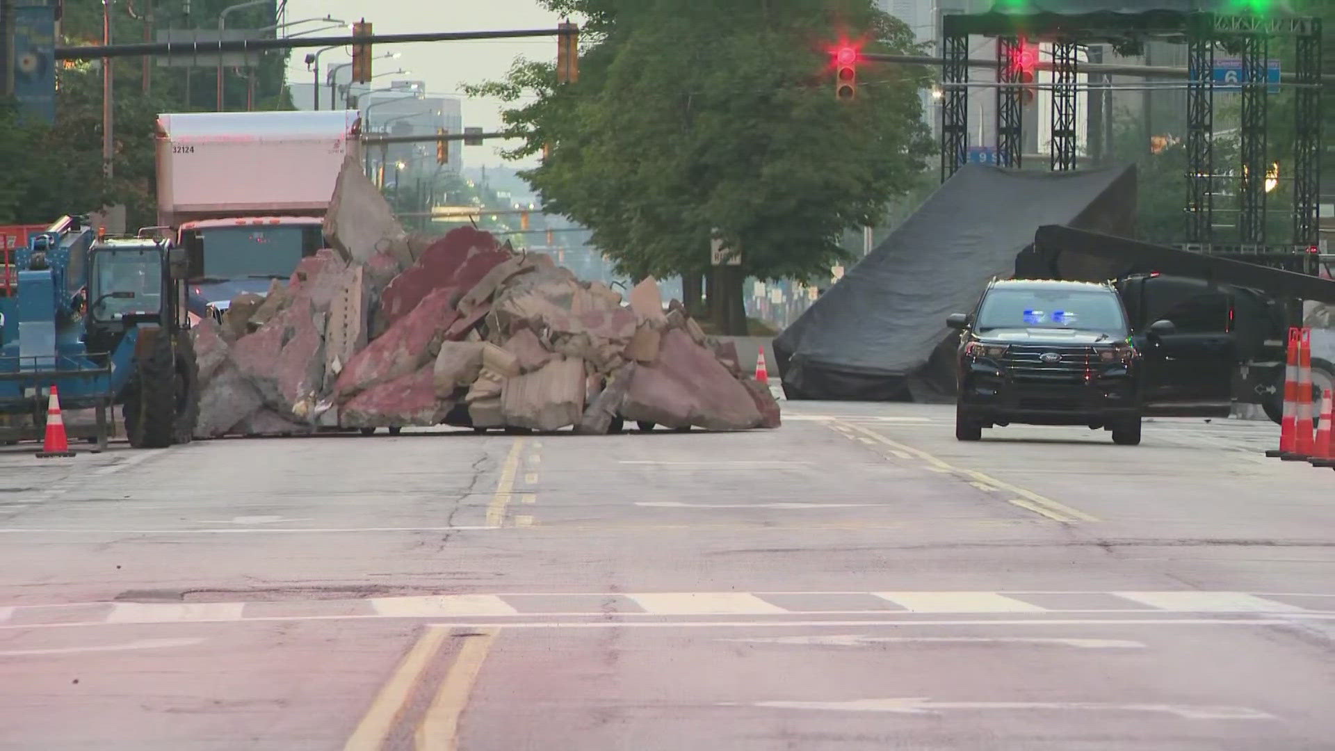 Check this out! Here's a look where a major movie believed to be the new 'Superman' is filming in downtown Cleveland.