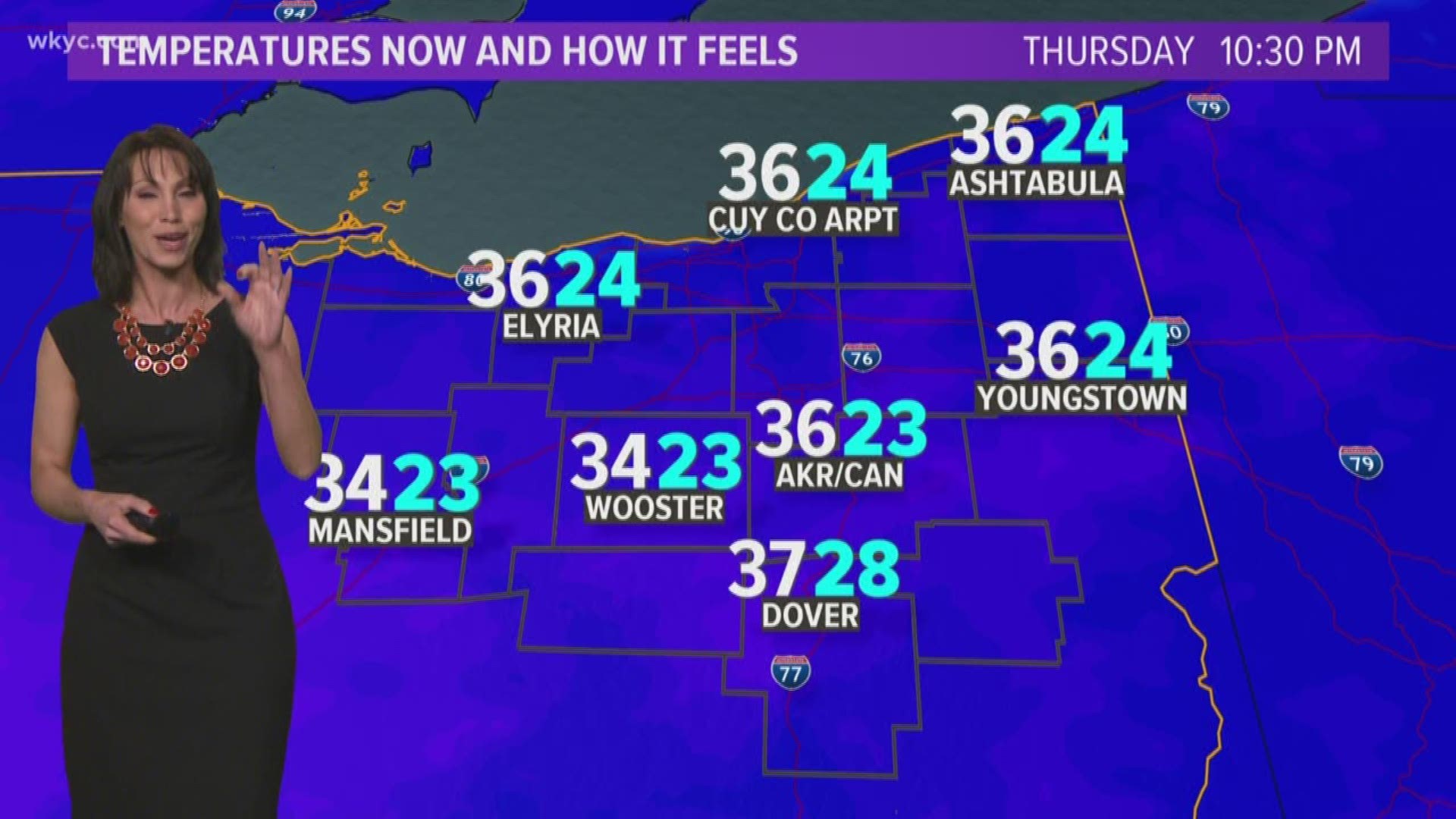 As winds picked up and temperatures plummeted on Thursday night, several areas saw the first snow of the season. It's a wet, heavy snow mix.