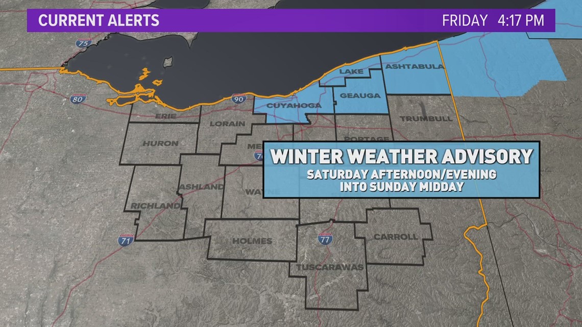 Cleveland weather: Lake Effect snow returns this weekend in Northeast Ohio