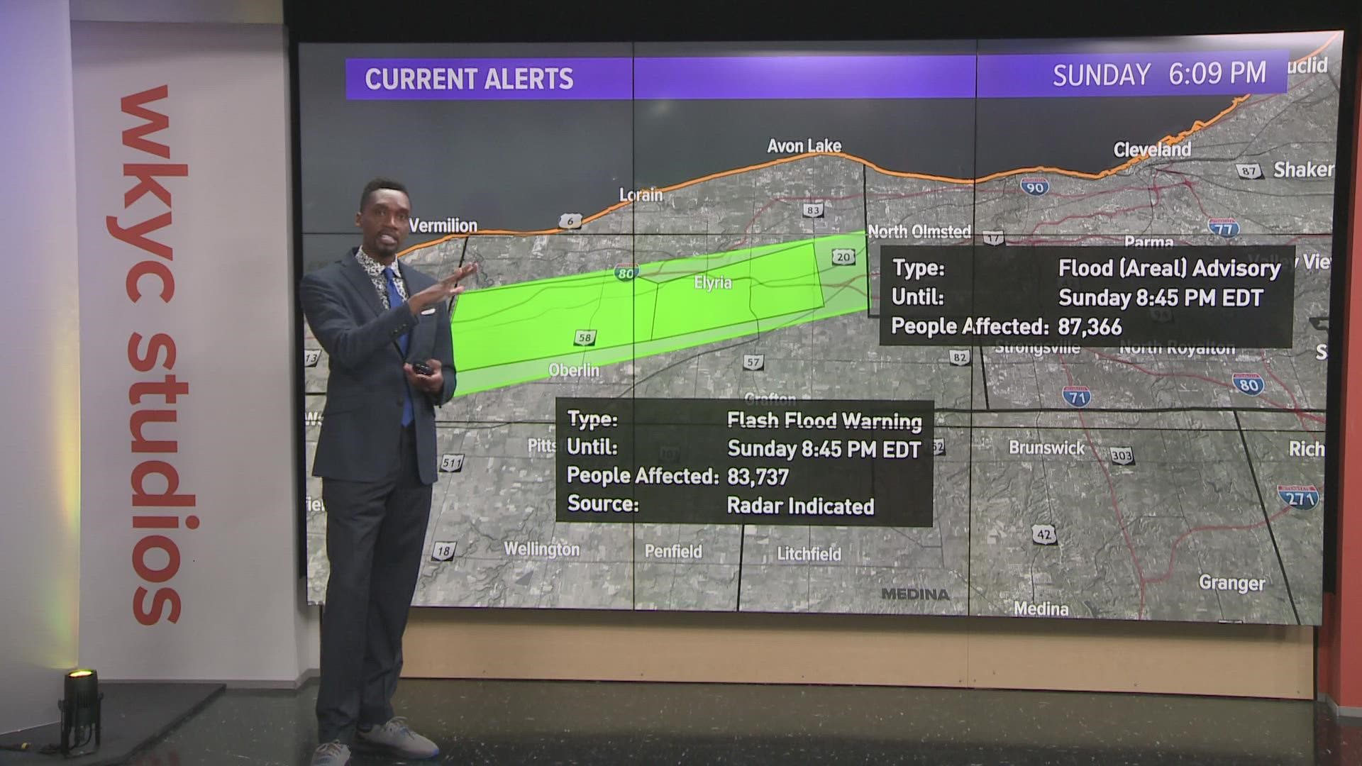 Northeast Ohio severe weather Flash Flood Warning in effect for Lorain