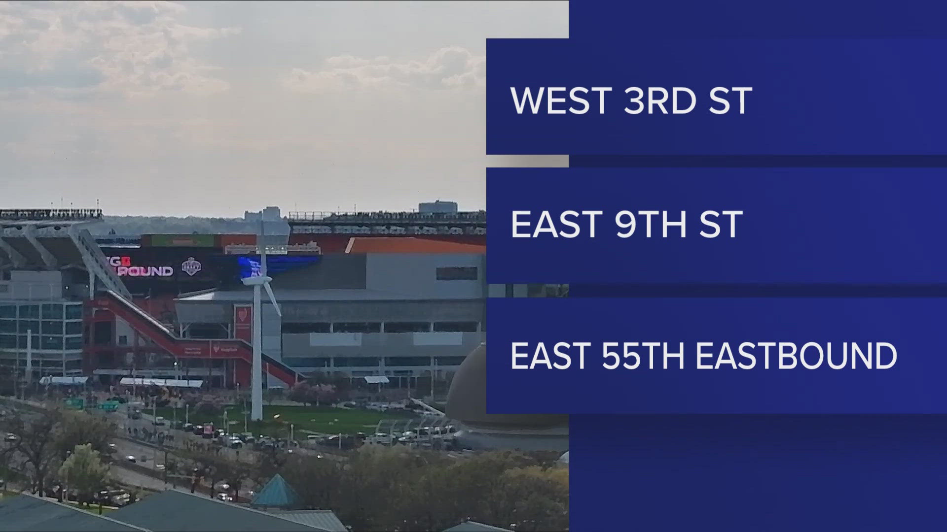 The city of Cleveland announced exit ramp closures "in anticipation of increased downtown traffic surrounding the NFL Draft and events at the Rock & Roll Hall of Fam
