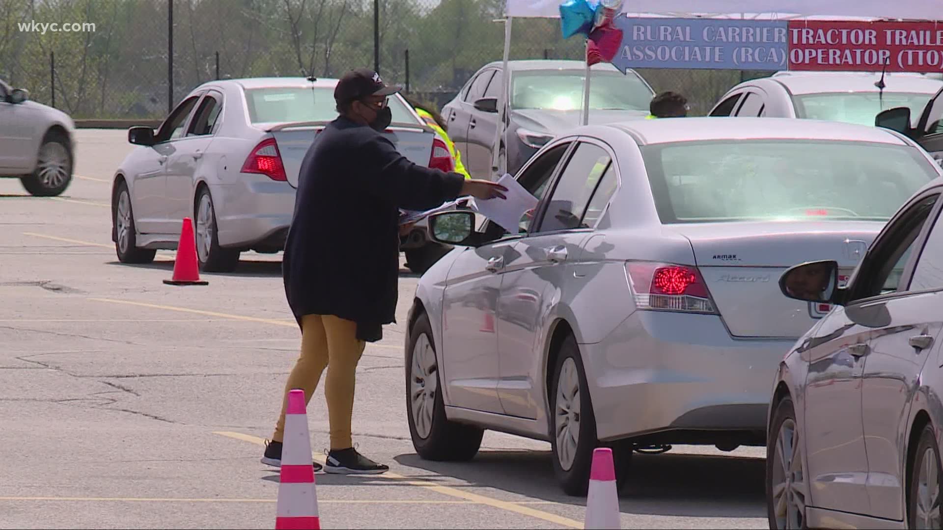 The USPS held a drive-through hiring event in Northeast Ohio today. They were looking to fill 200 jobs in the area.