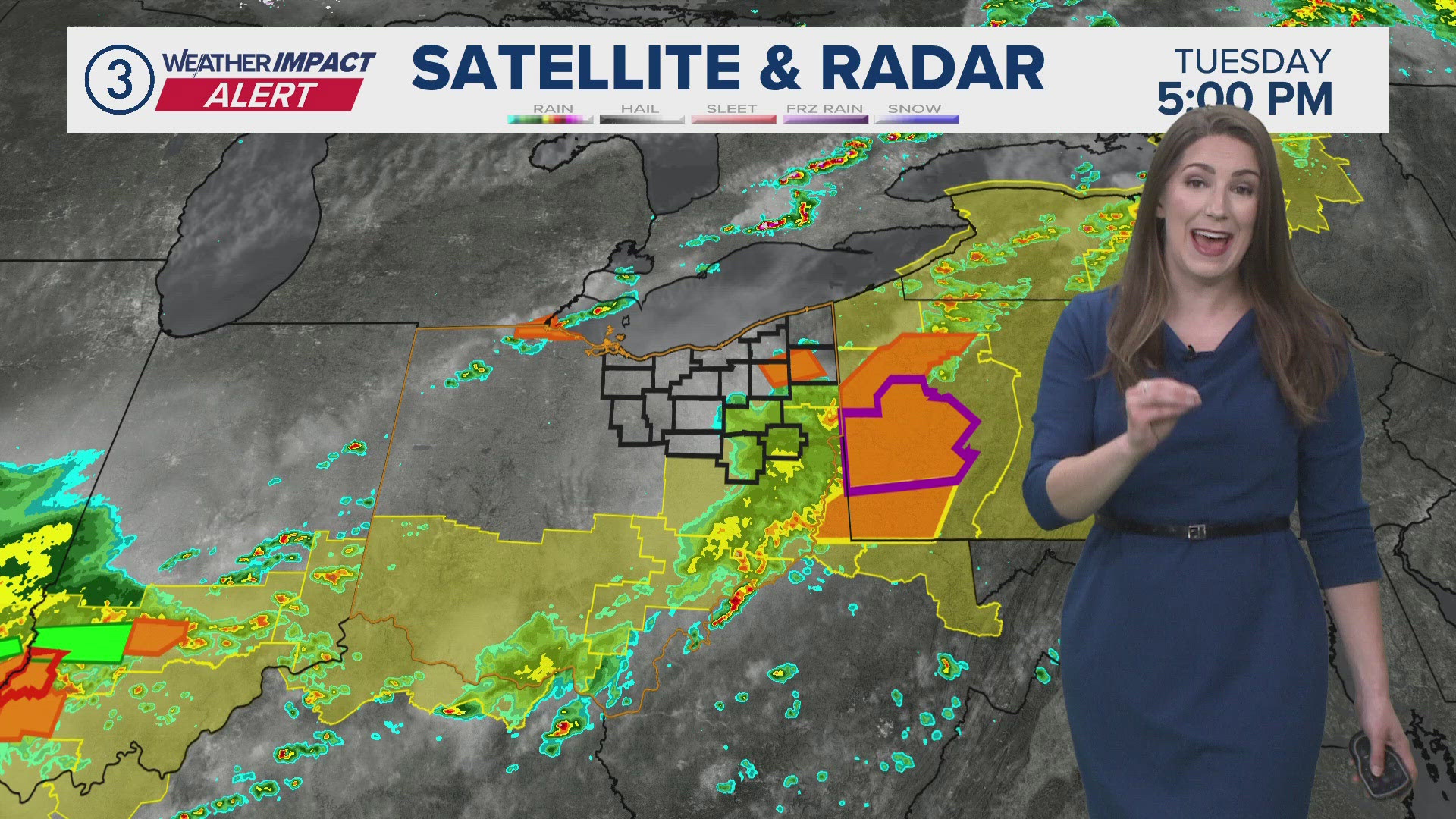 The 3News Weather Team says strong to severe storms are possible with a strong cold front later this afternoon and evening.