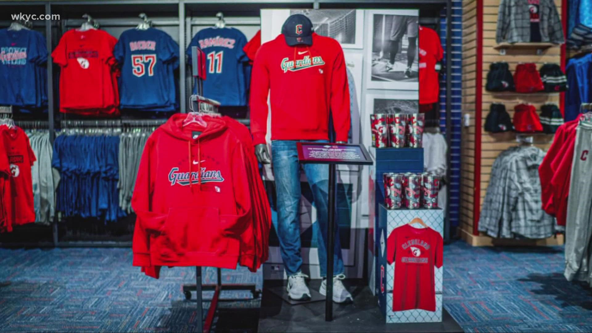 The Cleveland Guardians gave a glimpse of some of the new gear that will be available when the team store opens on Friday.