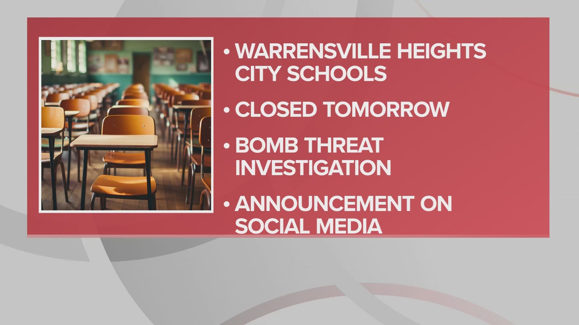Bomb threat forces closure of all Warrensville Heights City Schools on
