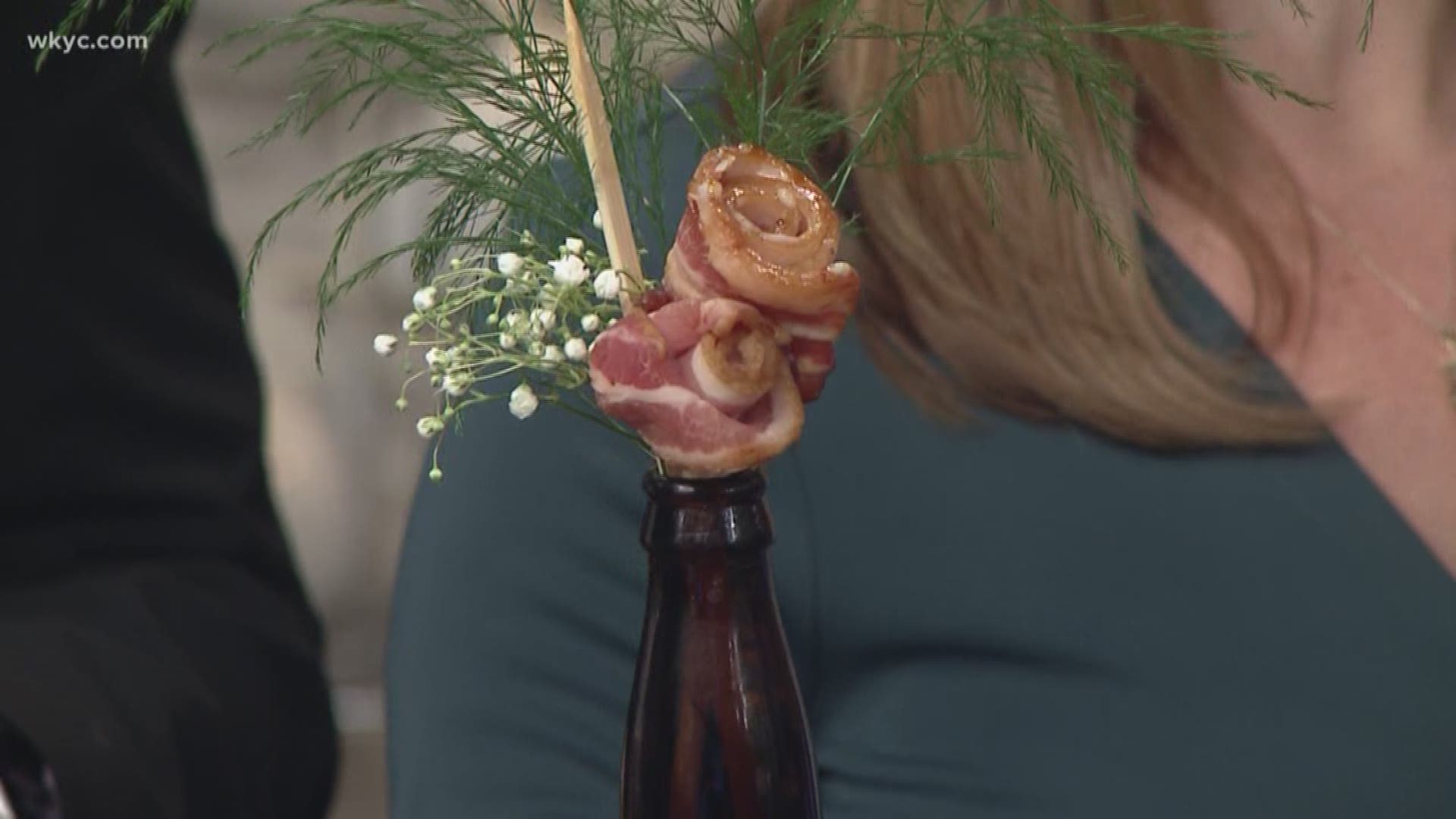 Feb. 12, 2019: Looking for something different on Valentine's Day? Check out these bacon bouquets.