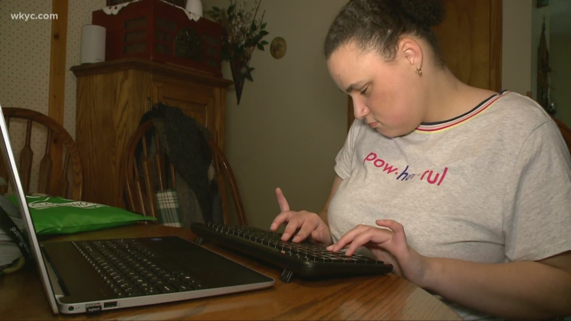 Cammie Gattuso was born blind, but her ability to read & write braille has taken her to many different cities to win competitions. Lindsay Buckingham reports.