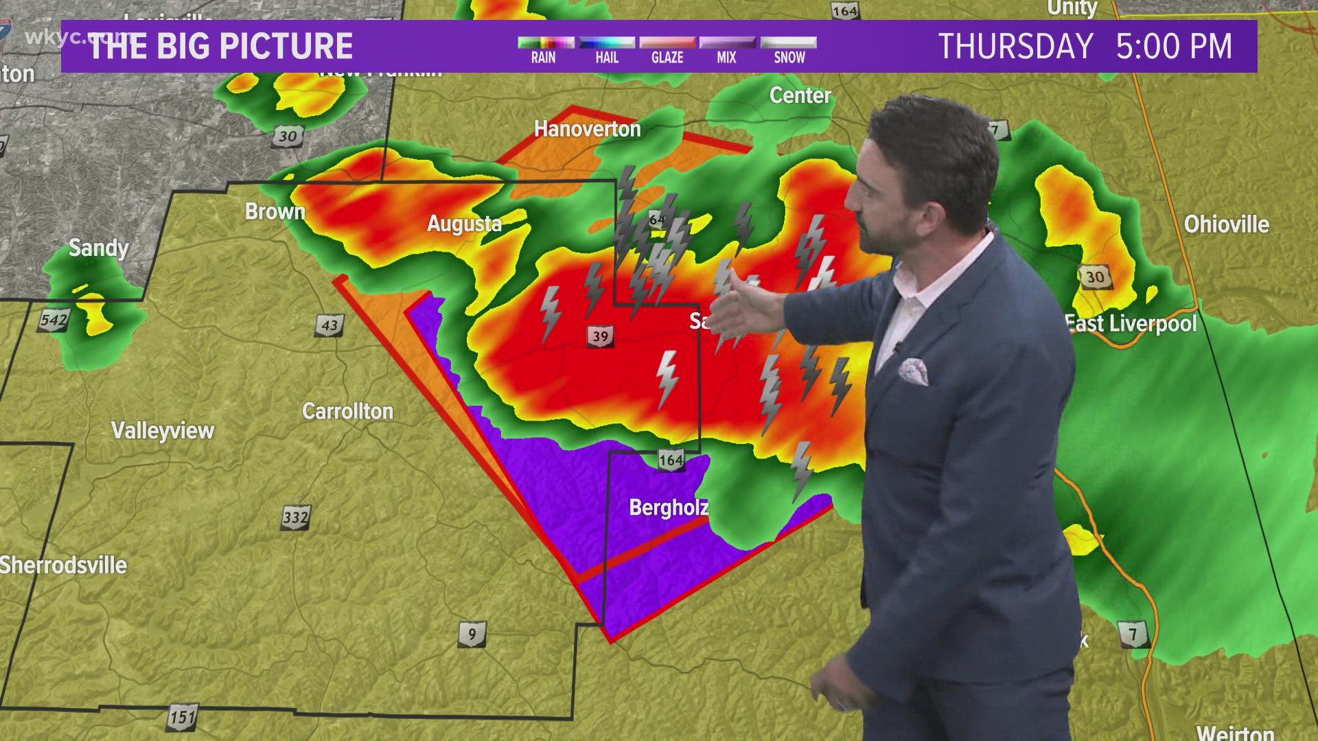 The warning is in effect until 5:15 p.m.
