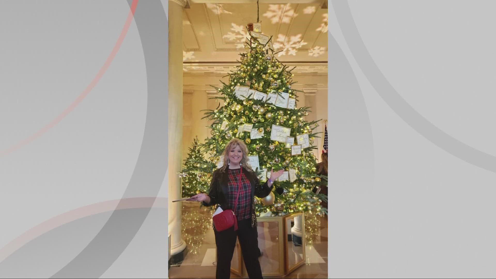 Jill Pangas of Copley was one of 150 volunteers to receive an invitation from First Lady Jill Biden to decorate the White House.