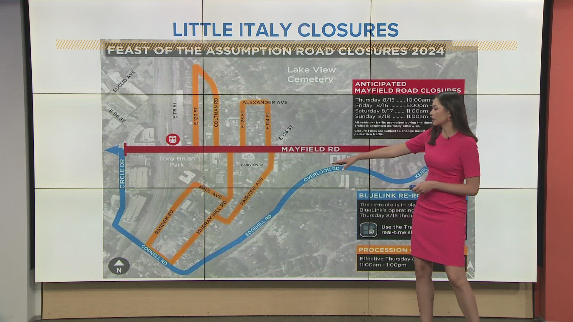 2024 Feast of the Assumption in Cleveland's Little Italy Traffic