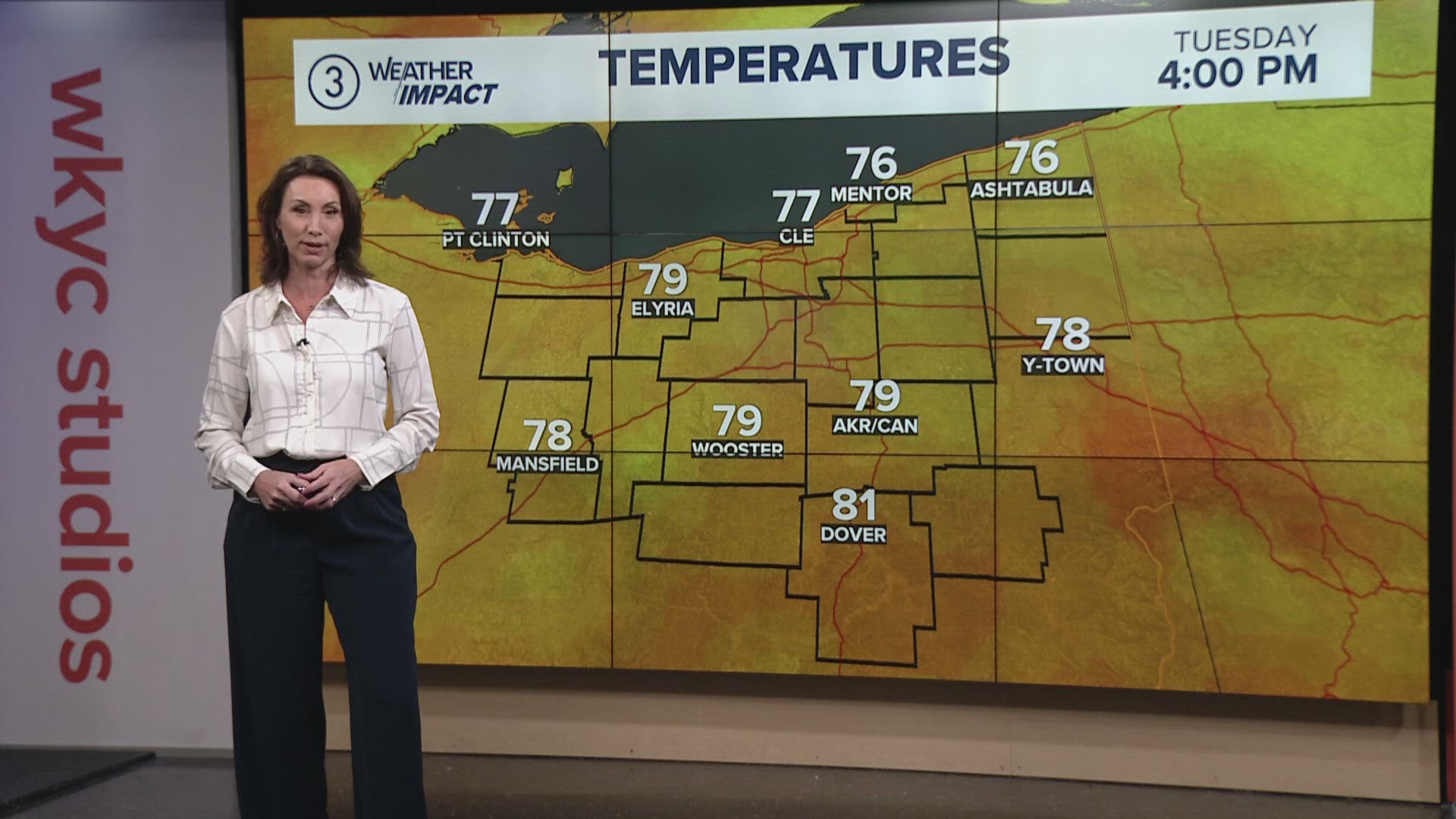  Mainly sunny skies on Wednesday with temps near 90.