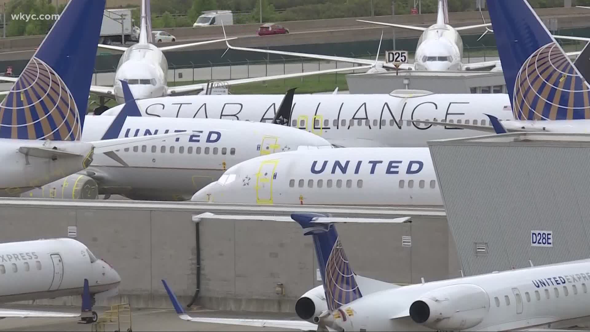 The airline says travel was down 95% in April.  The layoffs can't happen until October 1st because United accepted Federal Cares Act money.