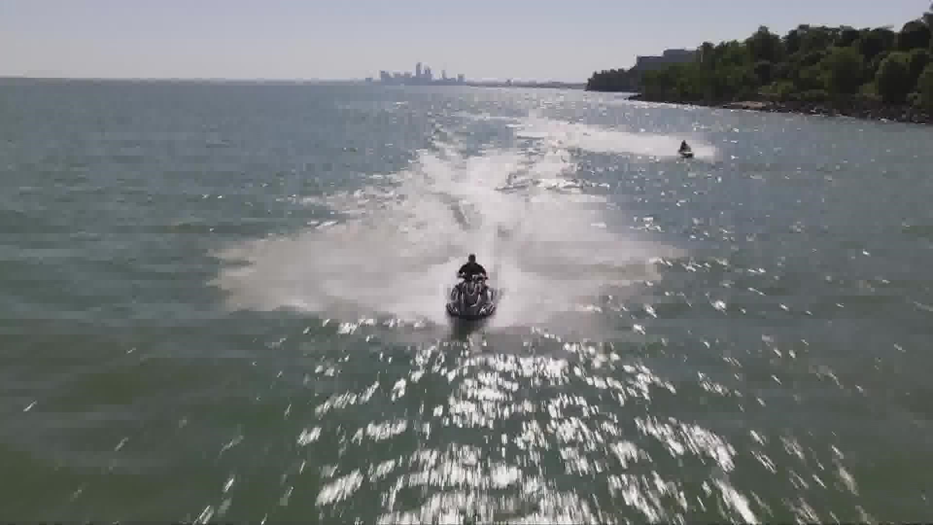 With the help of Rico's Rental in Cleveland, 3News' Austin Love had some fun on the water by riding a jet ski in Lake Erie.
