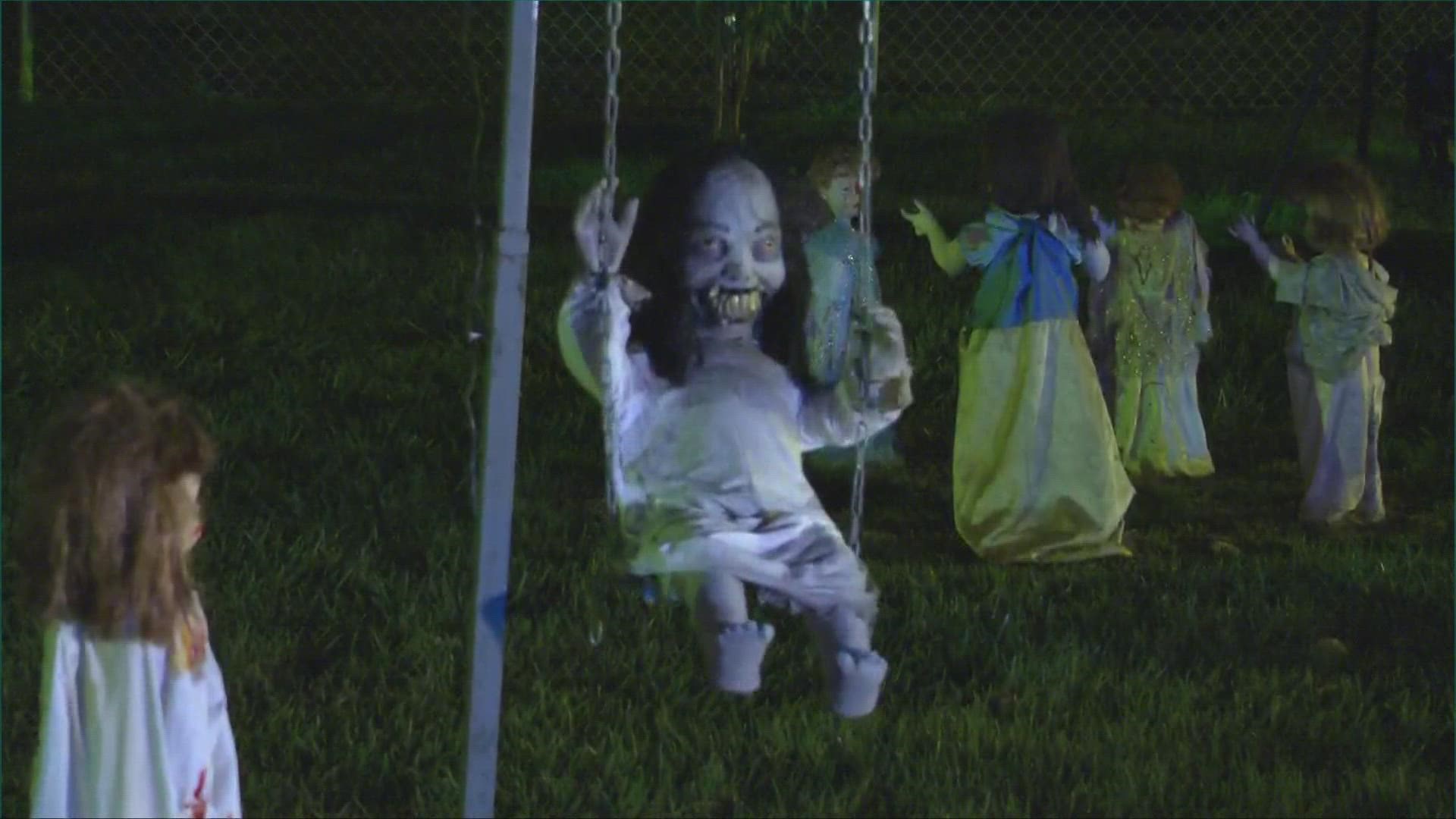 There's something creepy lurking at a home in the 18000 block of Chamberlain Road in Grafton. Happy Halloween!