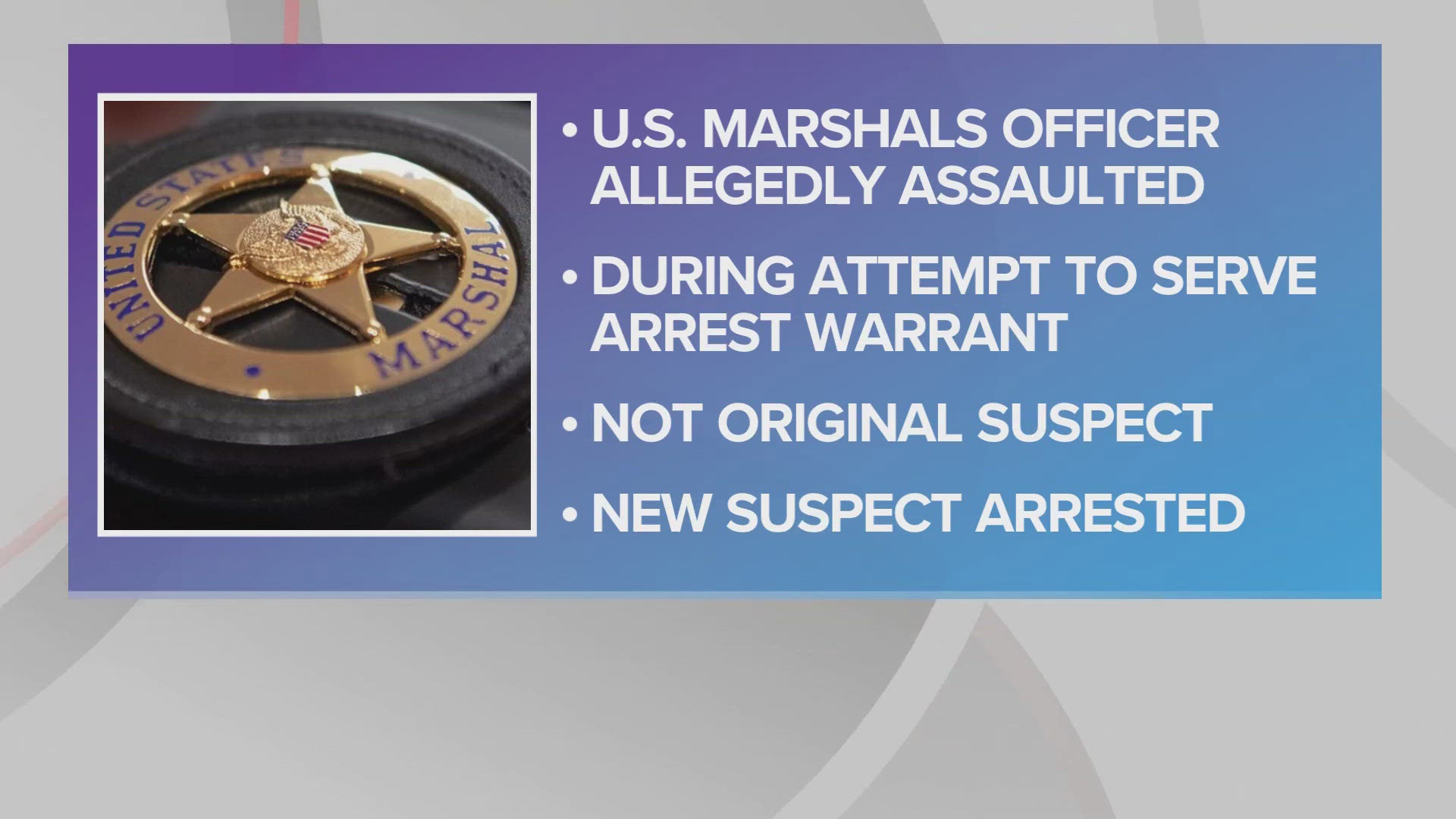 The original suspect of the warrant, Malik Shabazz, was not arrested and is still wanted.