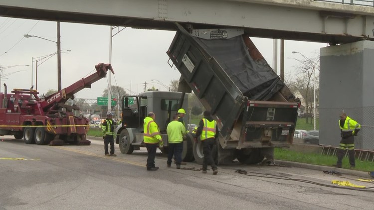 Driver Cited After Truck Gets Stuck Under Pedestrian Bridge | Wkyc.com