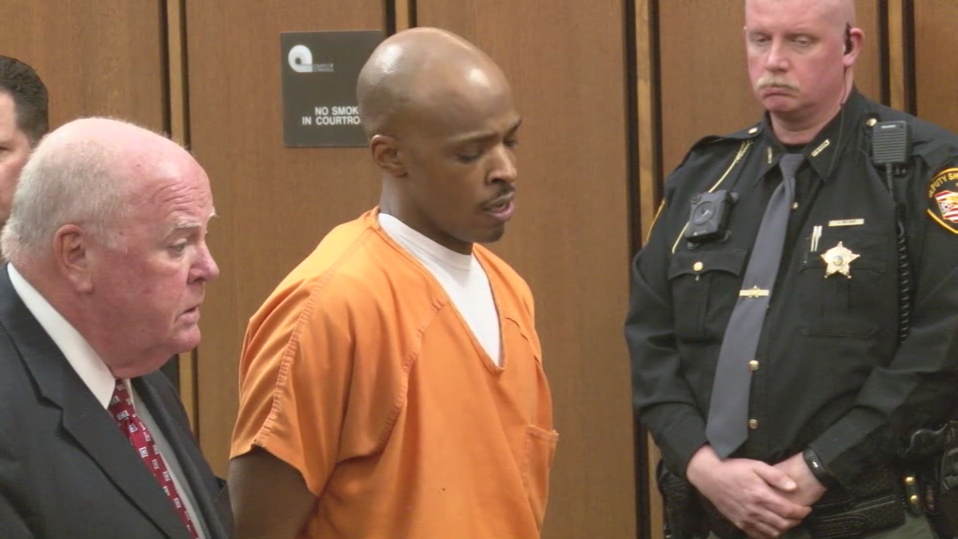 Rashan Hunt read a statement before he was sentenced to 23 years for killing Tierra Bryant.