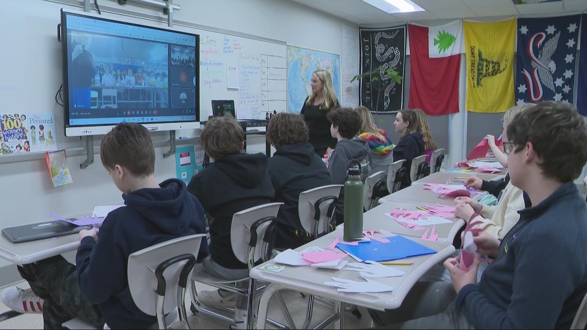 Over the past year, war has flipped Ukrainian lives upside down. How a Northeast Ohio 8th grade class has supported a Ukrainian class by staying connected digitally.