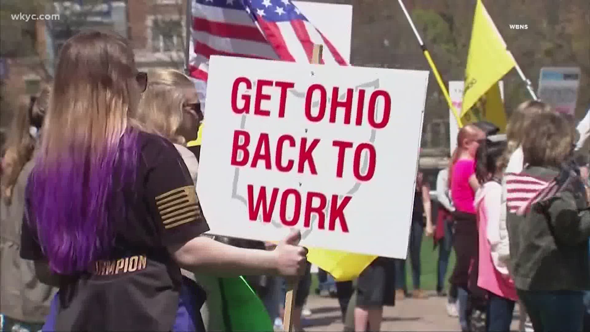 Protesters in Ohio took issue with Governor Mike DeWine's response to the coronavirus pandemic.