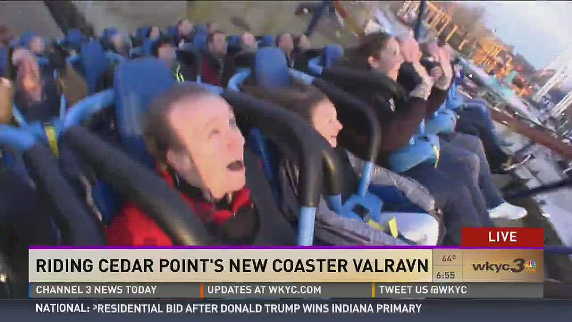 May 4, 2016: WKYC digital producer and coaster enthusiast, Ryan Haidet, was the first local reporter to ride Valravn on live TV at Cedar Point. Check it out!
