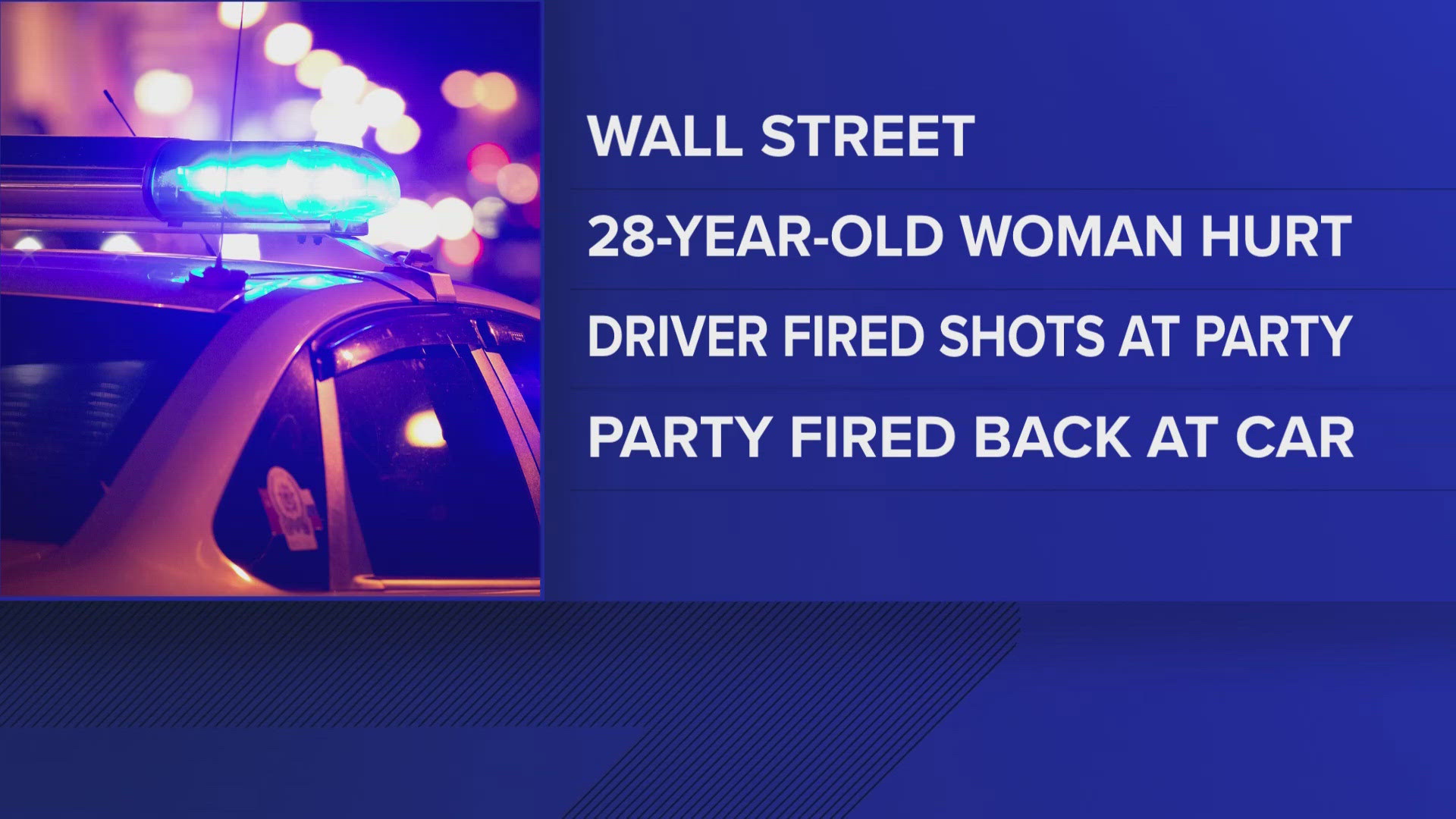 Akron police are investigating a shooting after witnesses say a passing car fired on a party, wounding a 28-year-old woman