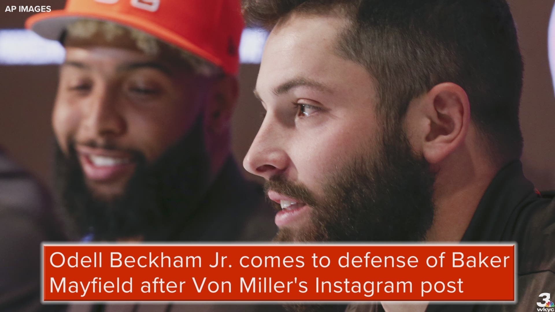 New Cleveland Browns receiver Odell Beckham Jr. was quick to come to the defense of quarterback Baker Mayfield after Von Miller's Instagram post.