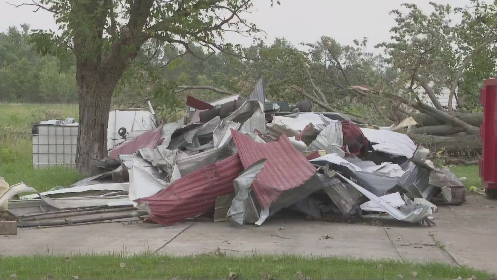 The storm ripped the off of Victor Harder's 64-year-old house. He hopes to move back in by his 90th birthday next April.