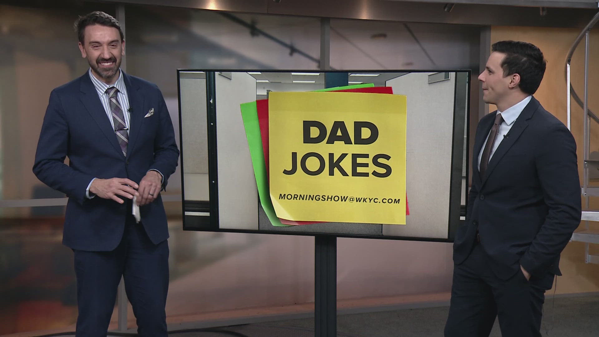 Why can't dinosaurs clap their hands? Watch to see the punch line with these dad jokes from 3News' Matt Wintz and Matt Rascon at WKYC Studios in Cleveland.