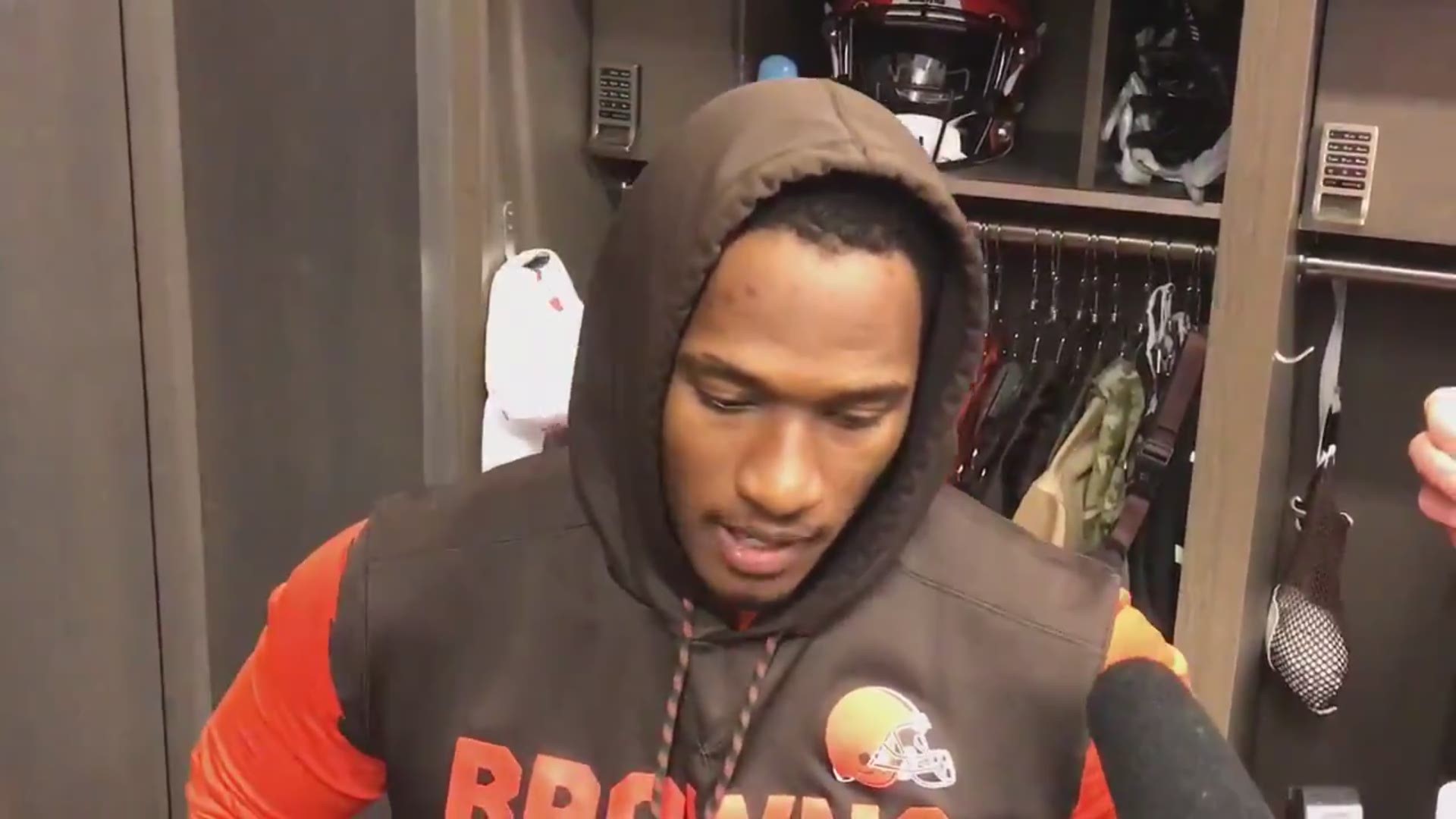 Safety Damarious Randall says ‘everything is resolved’ and feels he is back on good terms with the Cleveland Browns after being left home from Pittsburgh trip.