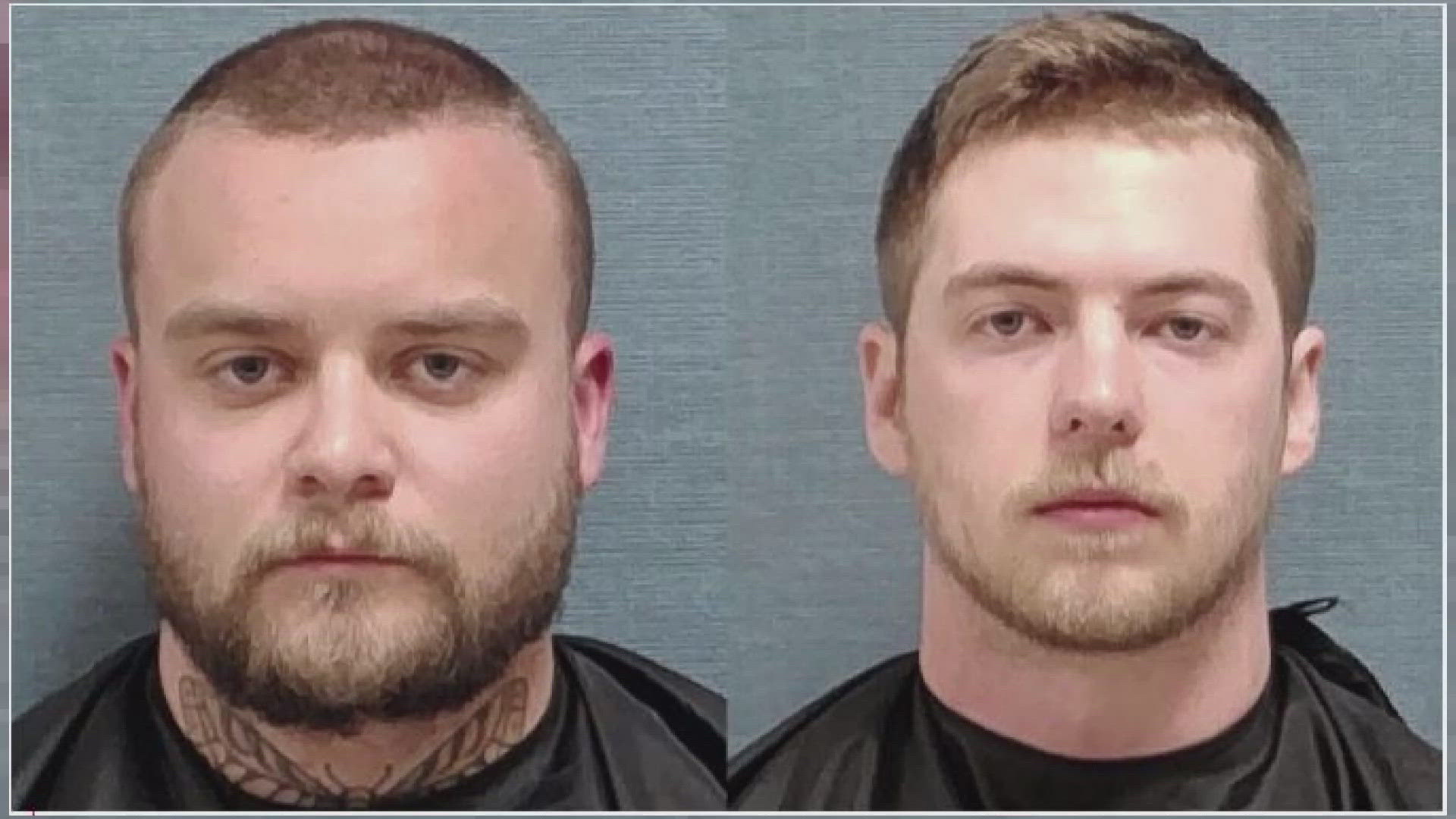 Officers Camden Burch and Beau Schoenegge are being held in the Stark County Jail.