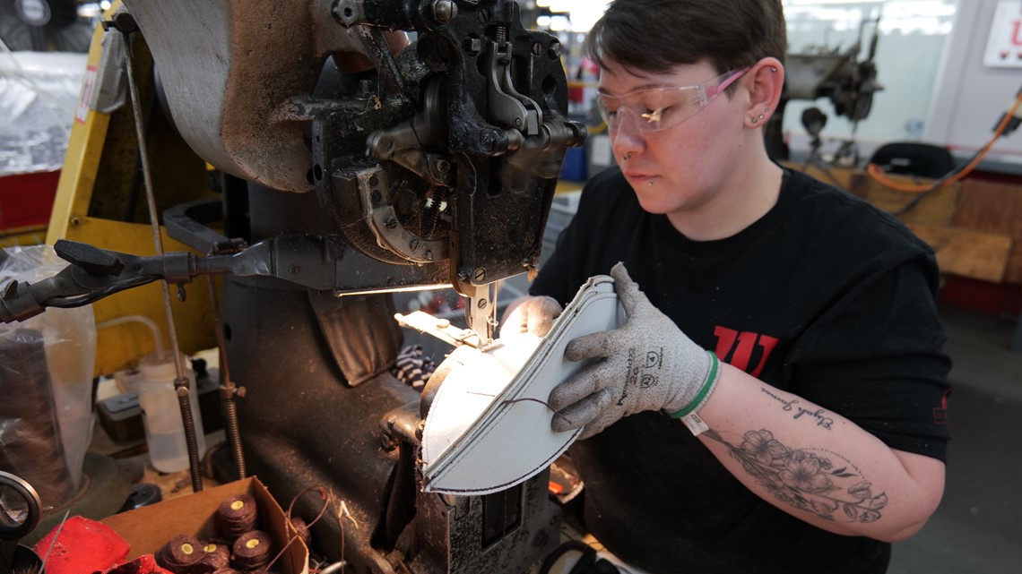 Super Bowl footballs are made at Wilson factory in Ada, Ohio